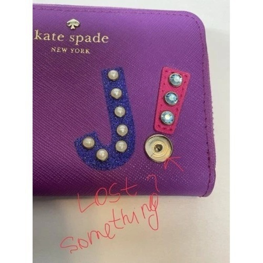 Kate Spade ZipAround Initial Wallet J! Jenny Jessica Jasmine Women 4.5"x3" China - Picture 7 of 13